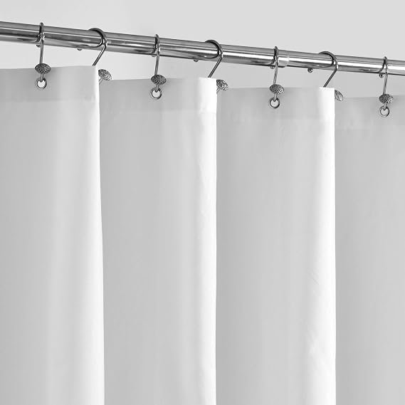 ALYVIA SPRING Waterproof Fabric Shower Liner (White, 72x72)