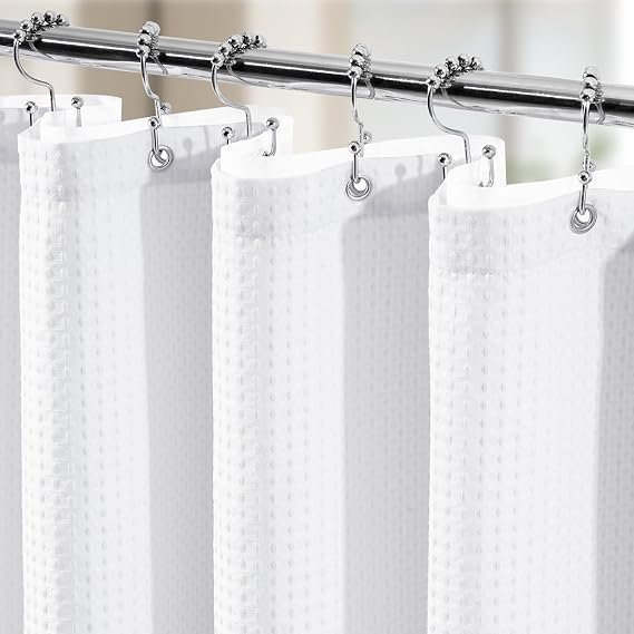 Vipfree 3-in-1 Waffle Shower Curtain Set