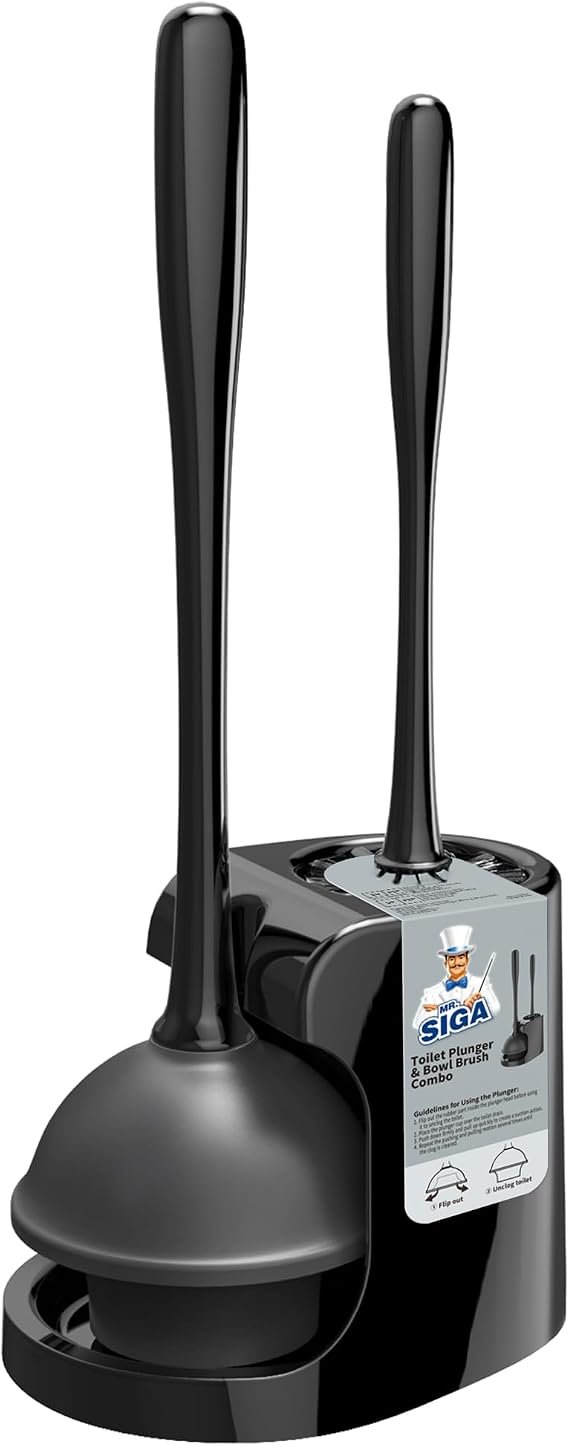 MR. SIGA Toilet Plunger with Holder